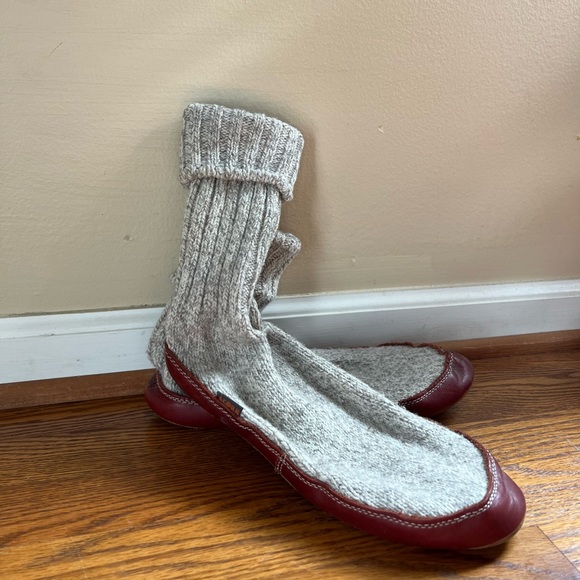 🧦ACORN: Unisex Original Slipper Sock, Gray ragg wool, size 9-10 women’s. - Picture 2 of 10